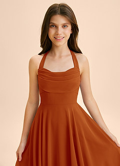 Azazie Kady Junior Paprika A-Line Sweetheart Neckline Chiffon Dress image6