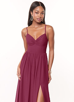 Azazie Zeya Vestidos de madrinha de casamento Vestir Amora de Chiffon de Linha A com Plissado image5