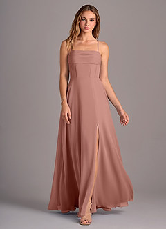 Azazie Carolyn Bridesmaid Dresses Cedar Rose A-Line Pleated Chiffon Dress image4