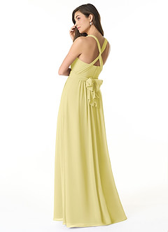 Azazie Olani Bridesmaid Dresses Lemon Sorbet A-Line Off the Shoulder Chiffon Convertible Dress image3