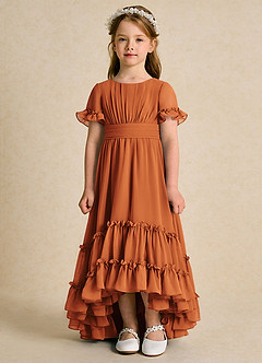 Azazie Kass Blumenmädchenkleider A-Linie Plissee Chiffon Kleid Kanel image4