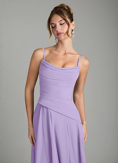 Azazie Gabriela Bridesmaid Dresses Lilac A-Line Corset Chiffon Dress image9