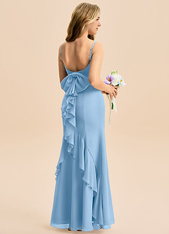 Azazie Lioren Junior Robe Sirène en Mousseline de soie Arc Poudre Bleue image1