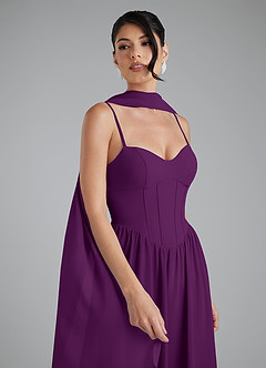 Azazie Alisha Bridesmaid Dresses Grape A-Line Corset Chiffon Dress image7