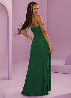 Barbie ♥ Azazie Jurken voor bruidsmeisjes Jurk van Chiffon met A-Lijn met Zakken Donkergroen image11