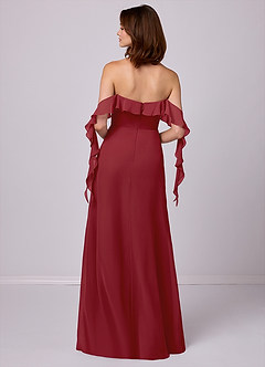 Barbie ♥ Azazie Bridesmaid Dresses Pomegranate A-Line Off the Shoulder Chiffon Convertible Dress image6