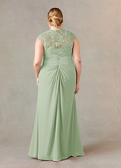 Azazie Birdie Mother of the Bride Dresses Dusty Sage A-Line Queen Anne Sequins Chiffon Dress image8
