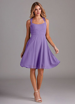 Azazie Vina Bridesmaid Dresses Tahiti A-Line Lace Chiffon Dress image5