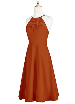 Azazie Alayna Junior Agave A-Line Pleated Chiffon Dress image9