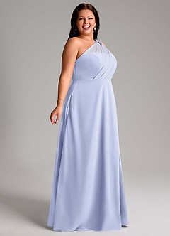 Azazie Phaedra Bridesmaid Dresses Lavender A-Line One Shoulder Chiffon Dress image9