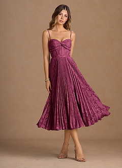 Annie Mulberry Pleated Midi Dress image7