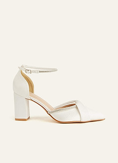 Rhinestone Strap Pointed Toe Block Heels