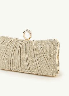 front Ruched Sparkling Clutch Bag