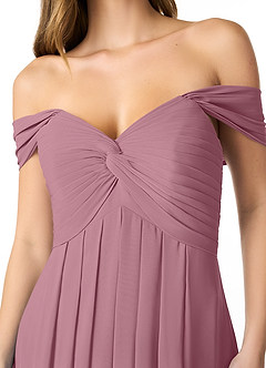 Azazie Kaitlynn Bridesmaid Dresses Vintage Mauve Empire Ruched Chiffon Convertible Dress image5