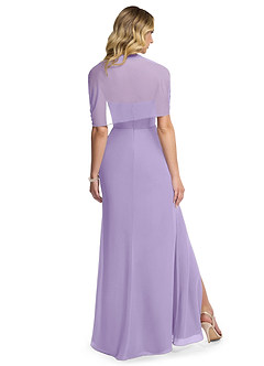 Azazie Zia Bridesmaid Dresses Lilac Sheath Side Slit Chiffon Convertible Dress image4