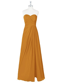 Azazie Arabella Allure Bridesmaid Dresses Butterscotch A-Line Sweetheart Neckline Chiffon Convertible Dress image8