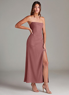 Azazie Leonis Bridesmaid Dresses Desert Rose Mermaid Strapless Chiffon Convertible Dress image8