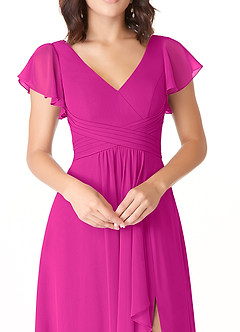 Azazie Omari Brudtärnklänningar Klänning av A-Line i Chiffong Fuchsia image7