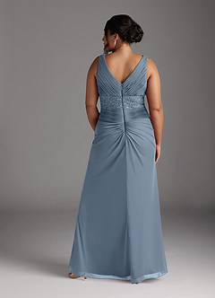 Azazie Winona Mother of the Bride Dresses Dusty Blue Mermaid Sequins Mesh Dress image4