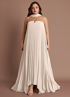 Nahla Cream Allover Pleated Maxi Dress image10