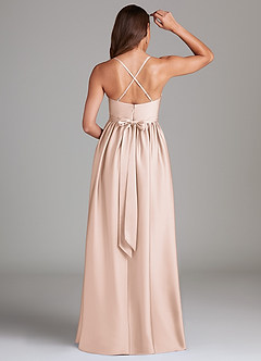 Azazie Llana Abiti da damigella d'onore premaman Abito A-Line Con Tasche Raso Elasticizzato Floor-Length image2