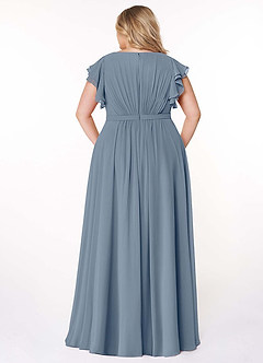 Azazie Daphne Modest Bridesmaid Dresses A-Line Ruffled Chiffon Floor-Length Dress image8