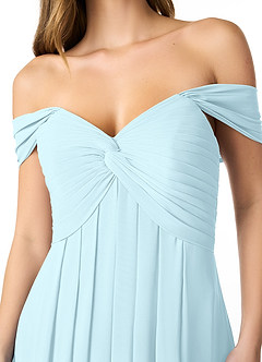 Azazie Kaitlynn Final Sale Matcha Empire Ruched Chiffon Convertible Dress image4