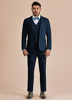 front William Navy Blue Comfort Blend 3-piece suit
