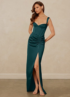 Christian Siriano Bridal for Azazie 1017 Brautjungfernkleider Etui Herzausschnitt Stretch-Satin Kleid Kiefer image3