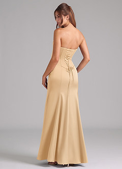Azazie Ximena Bridesmaid Dresses Gold Mermaid Corset Stretch Satin Convertible Dress image2
