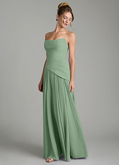 Azazie Gabriela Bridesmaid Dresses Matcha A-Line Corset Chiffon Dress image6