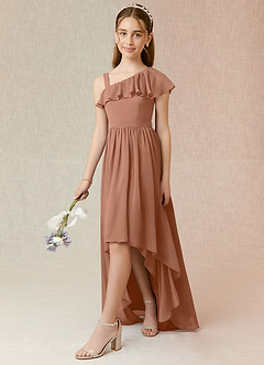 Azazie Mango Junior Bronzer A-Line Ruched Chiffon Dress image5