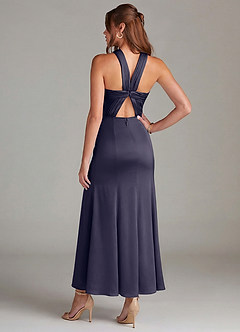 Azazie Rue Bridesmaid Dresses Stormy Mermaid Pleated Stretch Satin Dress image6