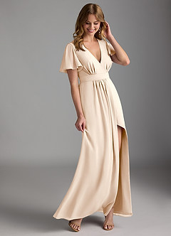 Azazie Zaniah Bridesmaid Dresses White Alabaster A-Line Chiffon Dress image6