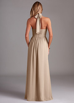 Azazie Avary Bridesmaid Dresses Taupe A-Line Pleated Chiffon Dress image8