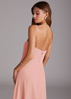 Azazie Wren Bridesmaid Dresses Rosette A-Line Side Slit Chiffon Convertible Dress image8
