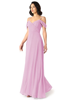 Azazie Tancie Bridesmaid Dresses Candy Pink A-Line Off the Shoulder Chiffon Convertible Dress image3