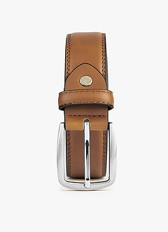 front Men's Classic Leather Belt