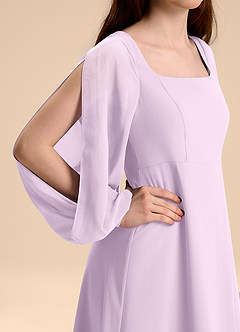 Azazie Bondi Junior Frosted Lilac A-Line Blouson Chiffon Dress image8