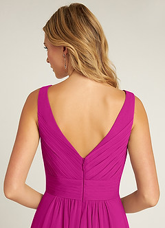 Azazie Pierrette Bridesmaid Dresses Fuchsia A-Line Pleated Chiffon Dress image6
