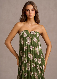 Maxi jurk Noa Groen Bloemen image6