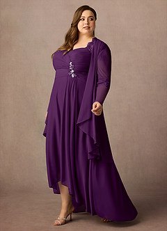 Azazie Anne vestidos de madre de la novia Vestido de Uva de Encaje de Recto con Corazón Lentejuelas image13