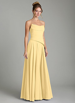 Azazie Gabriela Bridesmaid Dresses Butter A-Line Corset Chiffon Dress image5