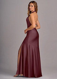 Azazie Lorena Vestidos de madrinha de casamento Vestido Sangria de Cetim elástico de sereia com Plissado image5