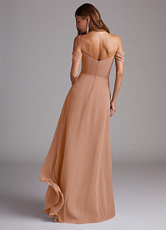 Azazie Marley Bridesmaid Dresses Champagne Rose A-Line Off the Shoulder Chiffon Convertible Dress image8