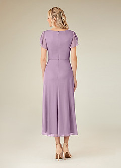 Azazie Vera Mother of the Bride Dresses Wisteria A-Line V-Neck Pleated Mesh Dress image8