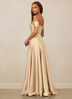 Christian Siriano Bridal for Azazie 1002 Bridesmaid Dresses Off Shoulder Stretch Satin A-line Dress image3