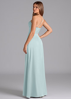 Azazie Trina Bridesmaid Dresses Mist A-Line One Shoulder Stretch Satin Dress image6