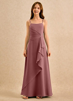 Azazie lolly Girls Formal Sukienki dla dziewczynek sypiących kwiaty Linia A Pofałdowany Szyfon Długość podłogi Sukienka image4