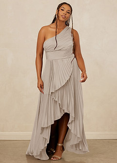 Christian Siriano Bridal for Azazie 1008 Bridesmaid Dresses Frost A-Line One Shoulder Stretch Satin Dress image9